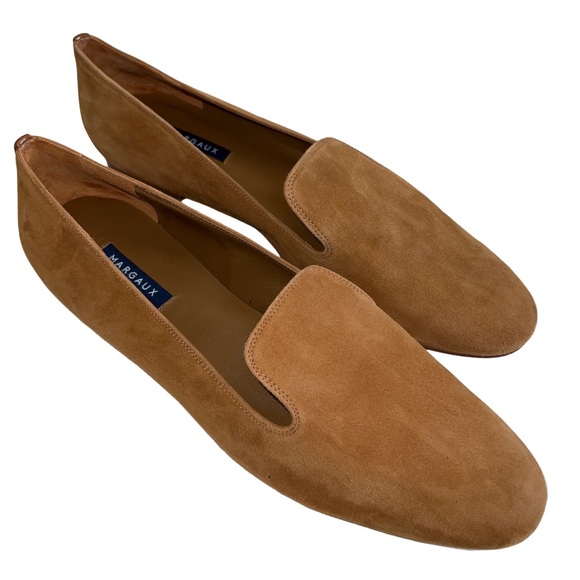 Margaux Shoes - MARGAUX • Suede & Leather Cognac Tan Loafer